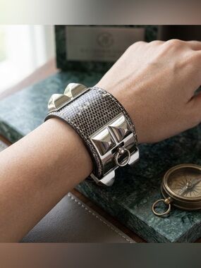 Authentic Hermes Collier de Chien Lizard bracelet